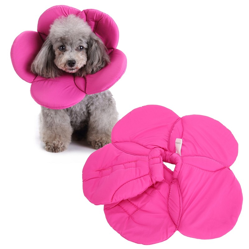 Pet Recovery Collar Adjustable Lightweight Prevent Licking Sunflower Shape Cute