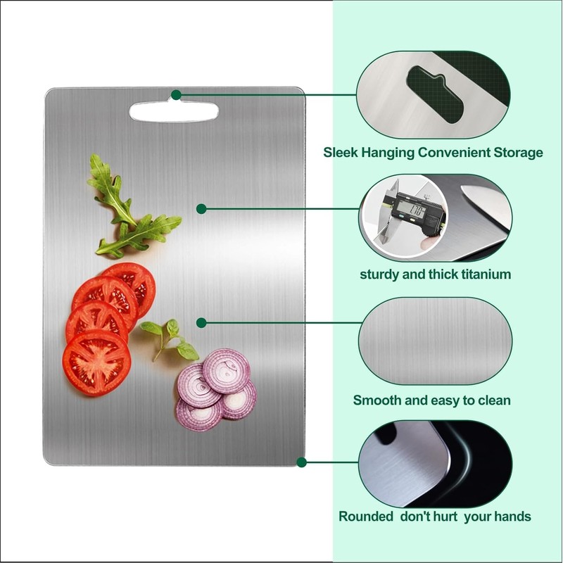Titanium Cutting Board, 2026 New Upgrade 100% Pure Titanium Cutting