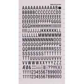 Transferable Letters and Numbers, Black