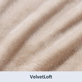 Berkshire Blanket Classic VelvetLoft® Solid Throw Blanket, Lightweight Soft Fuzzy Plush Throw Blanket for Bed and Couch, Grain, 50x60 Inches