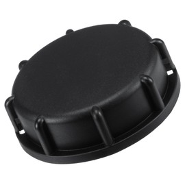 sourcing map IBC Tank Adapter 55mm ID Coarse Female Thread Plastic Water Tote Solid Cover Lid Cap with Gasket, Black