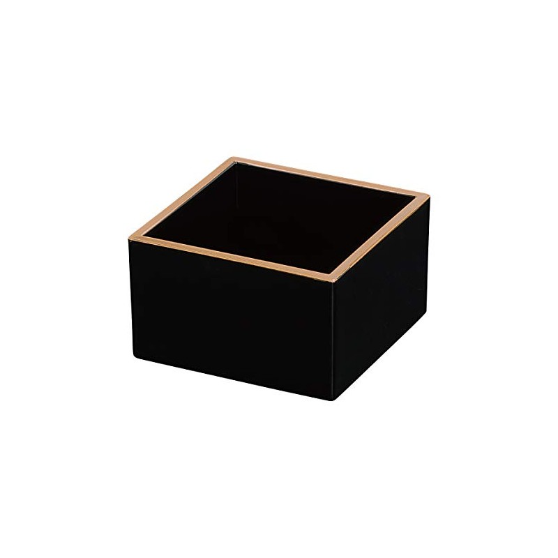 Tanaka Chopsticks Shop 039961 Liter Lacquer, Black, Round Gold