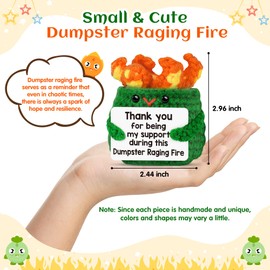 Thank You Appreciation Gifts for Women Office Retirement Gift for Coworkers Boss Employee Going Away Fellware Funny Positive Crochet Dumpster Emotional Fire for Friend Christmas Stocking Stuffer Gift