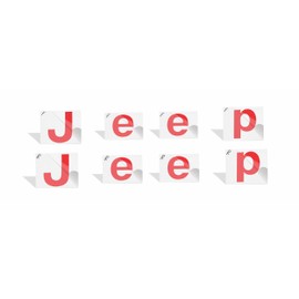 Reflective Concepts - 2019-2023 Jeep Cherokee - Jeep Front and Rear Emblem Overlay Decal Stickers - (Color: Gloss Red)