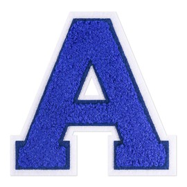 VGROSIA 4-1/2" Varsity Letter Patches Chenille Blue Iron On Letters Large Letterman Jacket Patches Iron On Patch for Jacket/Hoodie/Varsity A