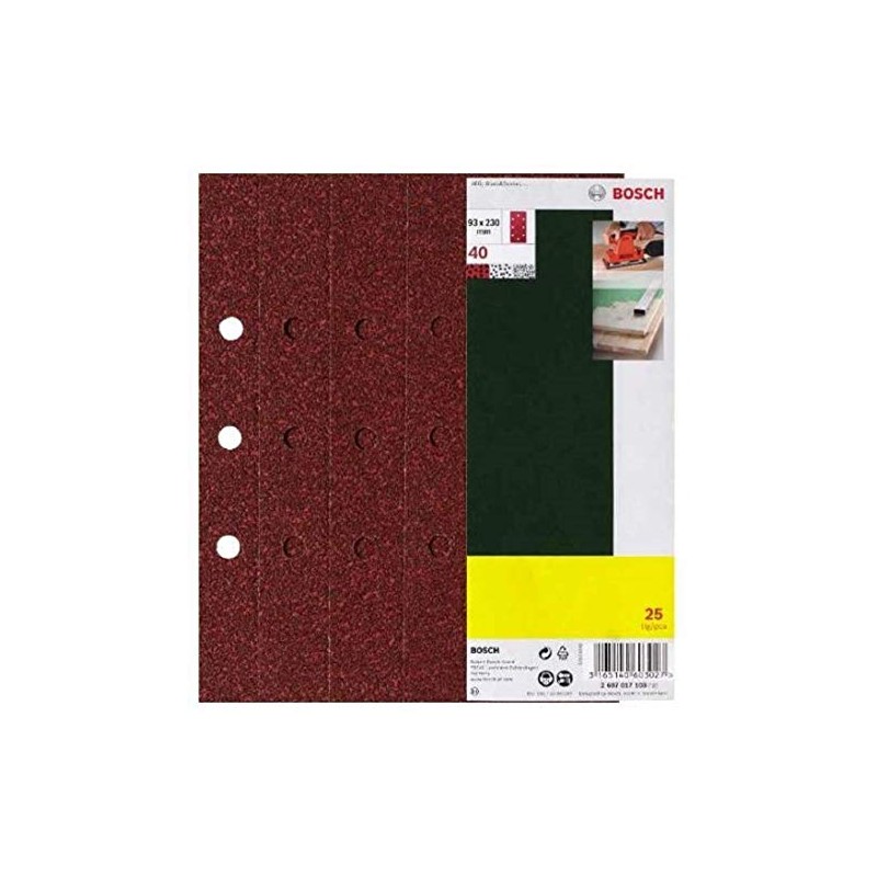 Bosch 2607017098 Sanding Sheet-Set for Orbital Sanders, Red, 93 x