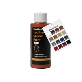 Furniture Clinic Vernice e Tintura per la Riparazione della Pelle, Colorante Autosigillante per Una Riparazione Facile, Adatto per Divani in Pelle, Sedili di Auto, Scarpe, Borse (50ml, Marrone chiaro)