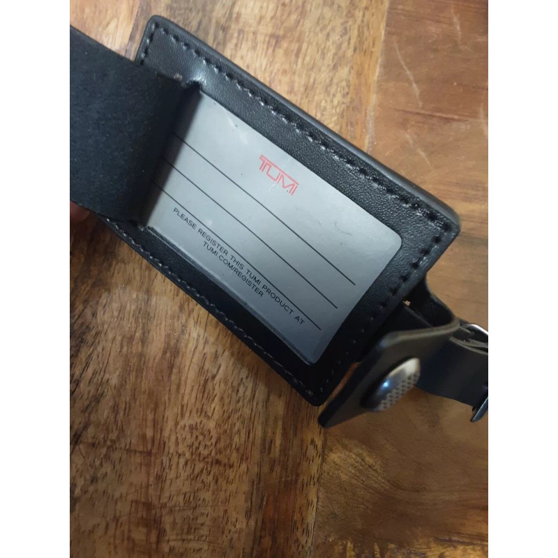 Tumi NEW Tumi Luggage Tag Black with Silver Logo Leather