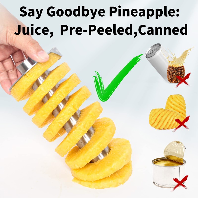 Newness Pineapple Corer and Slicer Tool, Robust Pineapple Core Remover