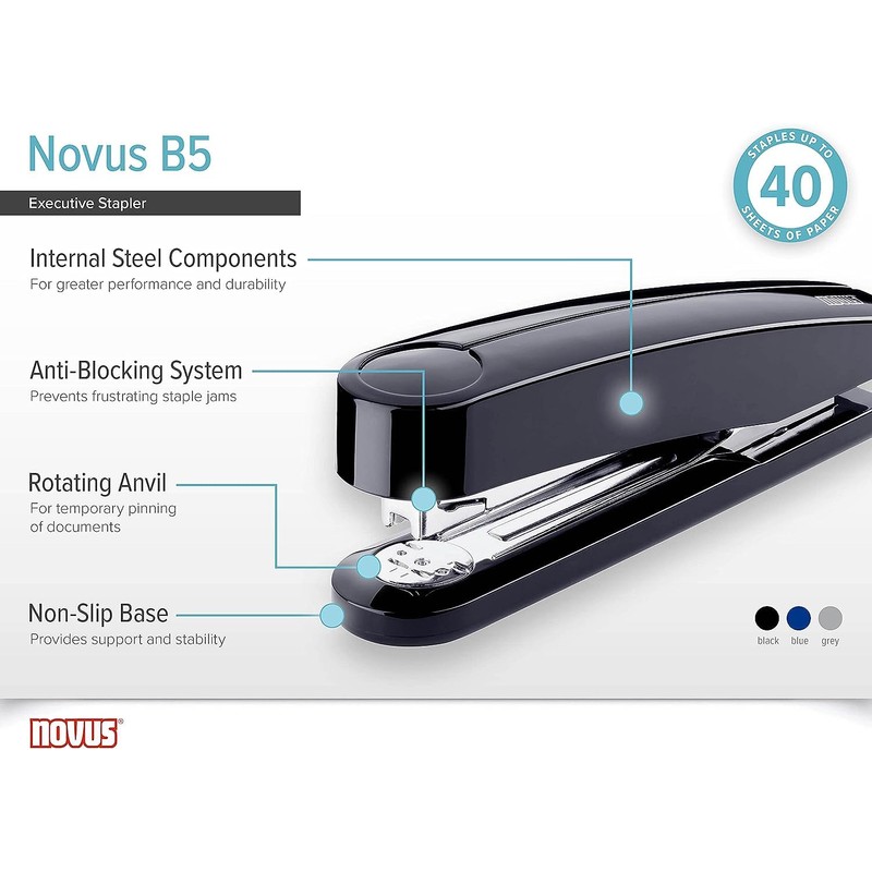 Novus B 5 40 Sheet Capacity Professional Stapler - Black