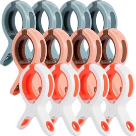 Yihurlm 12 Pack Beach Towel Clips,Pool Chair Clips for Beach Chairs Cruise,Heavy Duty Plastic Clothes Pins,Windproof Towel Chair Clips