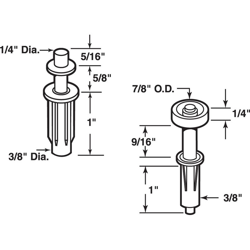 Prime-Line N 7266 Bi-Fold Door Top Pivot and Guide Wheel