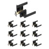 10pcs Modern Matte Black Alloy Bedroom Square Reversible Privacy Door