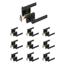 10pcs Modern Matte Black Alloy Bedroom Square Reversible Privacy Door & Window HandlesQuantity: 10