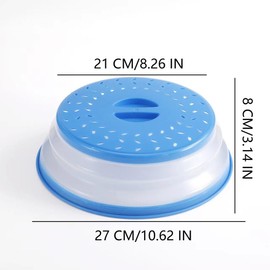 10.5 Inch Collapsible Microwave Splatter Cover For Food With Silicone Mats, Dishwasher-safe, Microwave Plate Cover With Steam Vent，BPA-Free Silicone & Plastic (yellow)