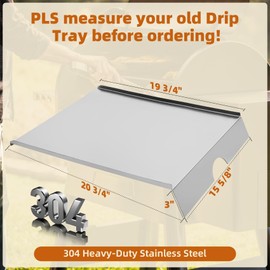 Dozont 304 Stainless Steel Drip Pan Heat Baffle Replacement for Traeger 22 Series,Pro 575,Traeger BCA070 BAC012 BBQ07C and Lil' Tex,Lil' Tex Elite,Lil' Tex Pellet Smoker Grills Parts