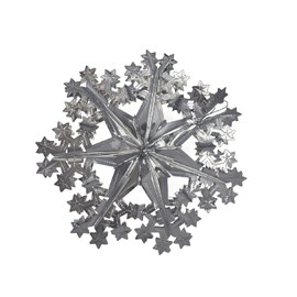 Foil Garland Snowflake Star - Christmas Hanging Decoration Wall Ceiling Xmas Deco (Silver)