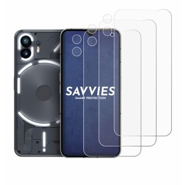 Savvies Screen Protectors for Nothing Phone (2) (Display + Camera) Screen Protector Ultra Transparent Pack of 6