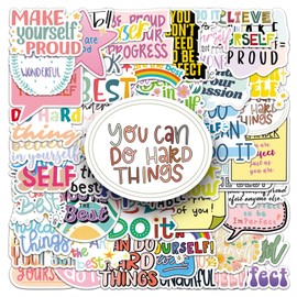 Vintage Inspirational Stickers 50 Pack Laptop Stickers, Positive Vinyl Waterproof Stickers for Water Bottles Skateboard Scrapbook Bike Computer,Phone,-Graffiti Stickers Pack for Teens Girls Kids