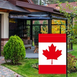 Canada Garden Flag,18×12 inch Canadian Maple Leaf National Decor,Heavy Duty Double Side Digital Printed 210D Polyester Banner For Outdoor Indoor Parade(Pole Not Included)