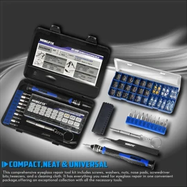 Eyeglass Sunglass Repair Kit,MINGFIX Magnetic Eye Glasses Repairing Tool Kit with Assorted Screws,Nose Pads,Small Screwdriver Bit Set & Tweezer with Mini Travel Case for Glasses,Sunglasses and Others