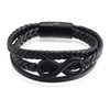 INFINIONLY Men's Multilayer Braided Leather Stainless Steel Bracelet, Infinity Symbol
