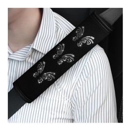 TNAIYH Car Seat Belt Pads Cover, 2PCS Soft Comfortable Butterfly Vehicle Seatbelt Pad for Protect Neck & Shoulder, Safety Automotive Interior Protection Accessories, Universal Fit (Gray)