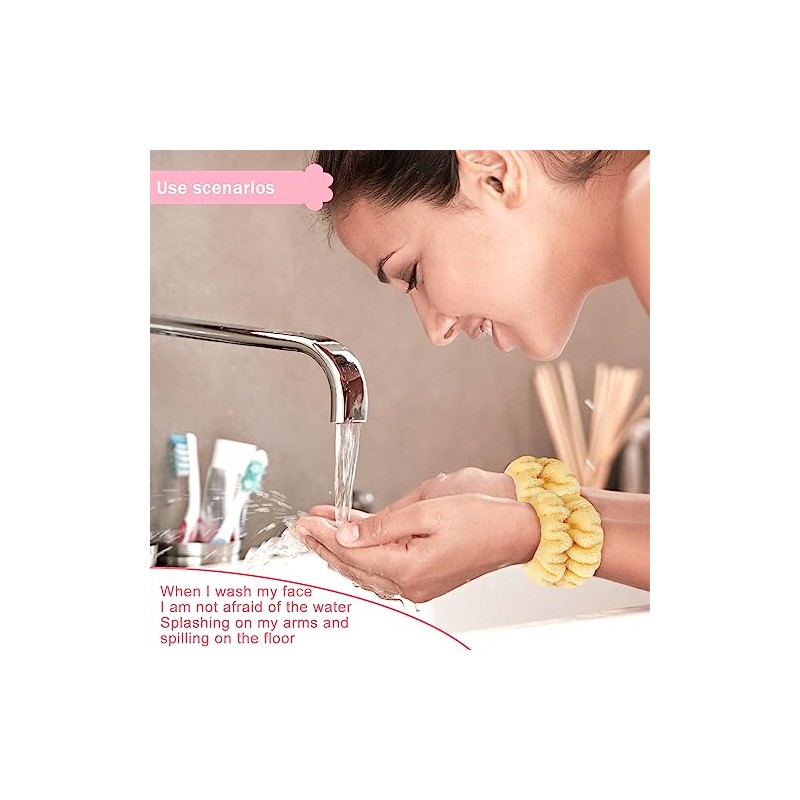 Muñequeras Lavar Cara Pulseras Lavado Facial Toallas Muñeca Spa Bandas