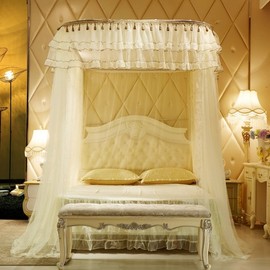 [Living Peace] Sweet Room Rail Type Bed Mosquito Net (200x220cm) (Beige)