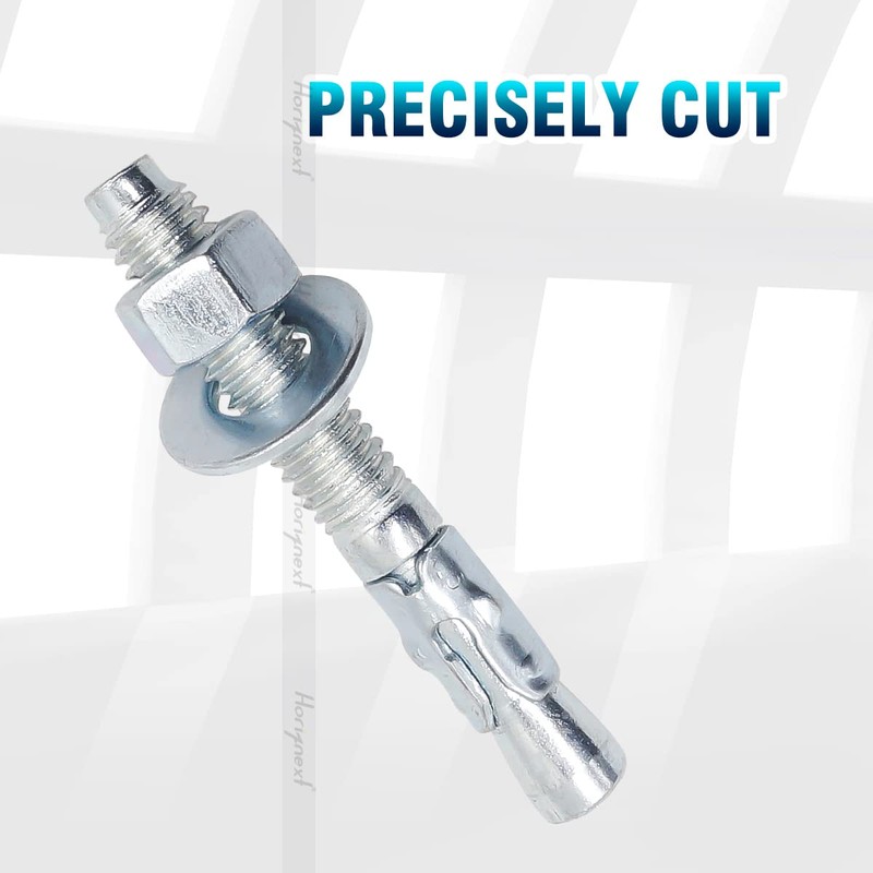 Horiznext 3/8 Concrete Anchors, Zinc-Plated Carbon Steel 3/8 Wedge Anchors