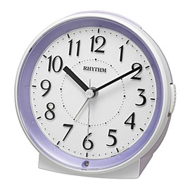 rizumu時計工業 (rhythm) 置ki時計 Purple 11.4x11.2x6.2 cm Alarm Clock Analog Display Continuous Second Hand Dark Auto Light 8re669sr12 