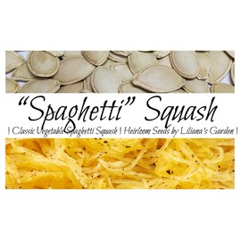 “Winter Spaghetti” Squash Seeds – Seeds for Classic Spaghetti Squash with a Mild Flavor | Never GMO, Always Heirloom and Open-Pollinated | USA Grown Seeds by Liliana's Garden |