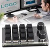 Programmable Macro Keyboard 2 Knobs Blue Switch Black 12 Keys
