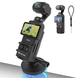 ARVOK Magnetic Holder Stand for DJI Osmo Pocket 3 Accessories, Pocket3 Accessories Expansion Adapter, Magnetic Case Holder for Table, 180° Adjustable, Black
