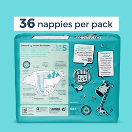 Mum & You Nappychat Premium Performance Eco Diapers, Size 5 (36 Diapers) Smart Tube Technology Leak Protection. 100% Recyclable. Hypoallergenic, Dermatologically-Tested. No Lotion, Perfume or Dyes.