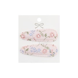 House of Isla 2pcs 5.5cm fabric snap hair clip accessories. Cloth wrapped elegant stylish floral pattern barrettes. Baby toddler children teens girls women stocking fillers gift. (Anna Lee)