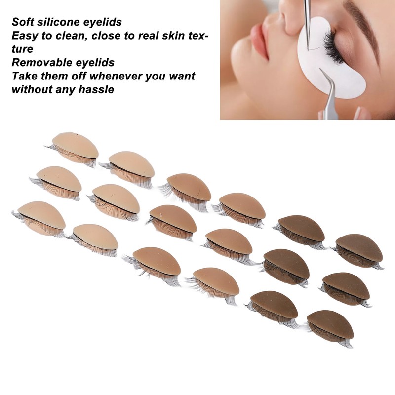 9 Pairs Replaced Eyelids Silicone Removable Eyelids with Lashes for