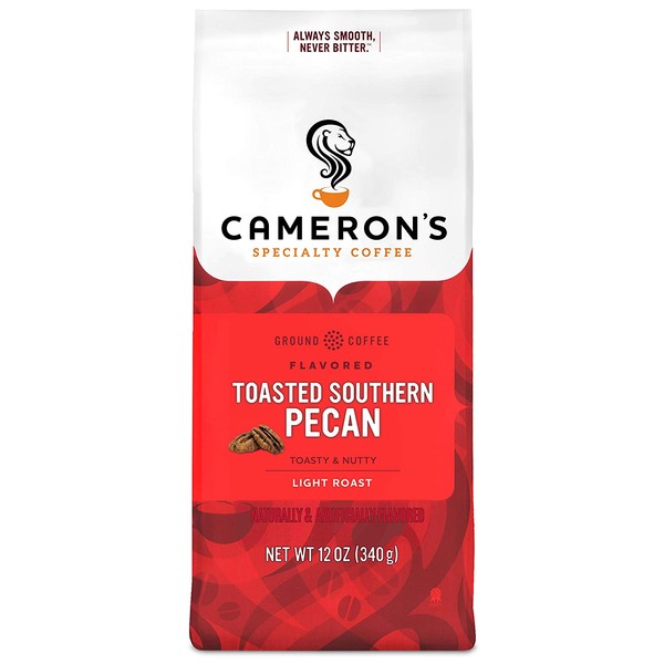 Cameron's Coffee Roasted Ground Coffee Bag, Flavored, Toasted Southern Pecan, 12 Ounce