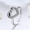 PAHALA 925 Strling Silver Bowknot Love Heart Crystals Finger Weeding
