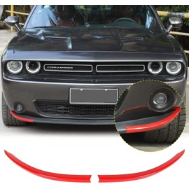 SHINEKA Front Bumper Lip Cover Trim Protector Strip For Dodge Challenger 2015+ SXT Red