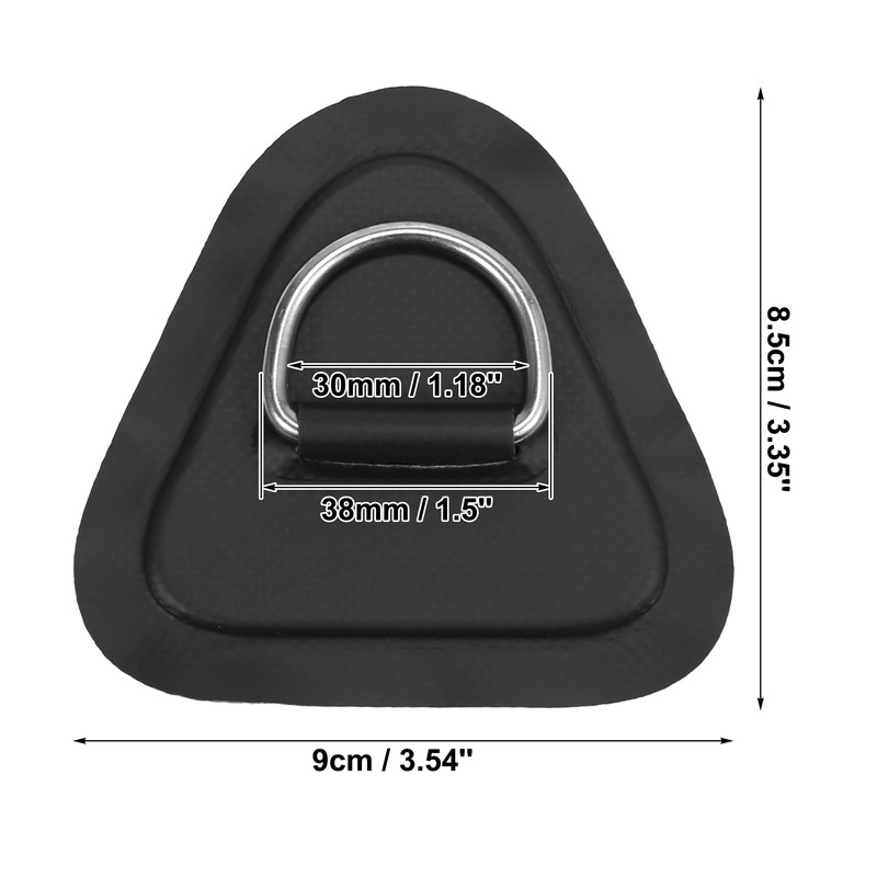 X AUTOHAUX D Ring Patch PVC Stainless Steel Triangle Shape