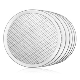 New Star Foodservice 50936 Restaurant-Grade Aluminum Pizza Baking Screen, Seamless, 8-Inch, Pack of 6