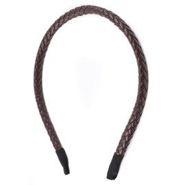 ® Mytoptrendz® Braided Faux-Leather Headband All-Over Plaited Design Narrow Alices Hair Band Girls Women Trendy Hair Accessorie ((Dark Brown)