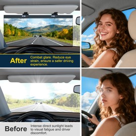 Sun Visor Extender for Car, Visor Extender Attachment for Car, Adjustable Visor Extender Sun Blocker UV400, Polarized Sun Visor Extender, Anti-Glare, UV Protector (1 Pack, Large)