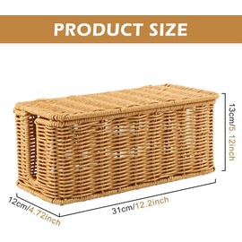 Handmade Cable Management Box, Imitation Rattan Cord Organizer Box, Large Cable Organizer for Desk, TV Wires, Power Strips & Cords, Wire Management to Hide Cords and Power Strips