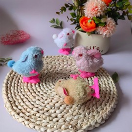 YUERFEILA Bunny and Jumping Chick Toys Easter Wind Up Chick Toys, Cute Chicken Hopping Windup Toy for Kids Toddlers Party Favors Goody Bag Fillers Gifts (Rabbit)