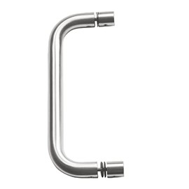 Amig - Handle with Rosette for Mod.7 Stainless Steel 18/8 Glass | Handle or Handle for Hinged or Sliding Doors of Thickness 10-35 mm | Dimensions: Ø19 x 150 mm | Includes Screws