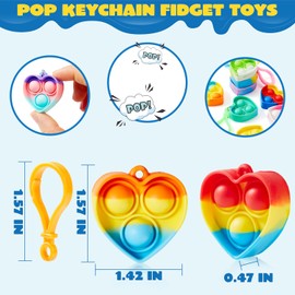JOYIN - Paquete de 30 llaveros para ansiedad con corazón, paquete de 30 juguetes para ansiedad para niños de 4 a 8, 8 a 12 años, bolsas de regalo de Halloween, regalos de regreso a la escuela, premios