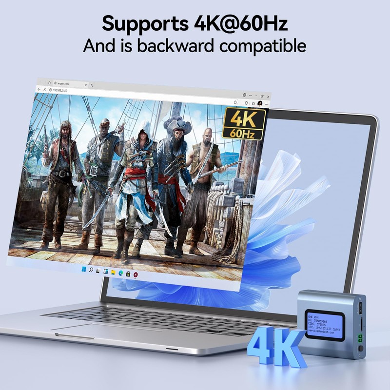 Remote KVM Over IP Internet,4K IP KVM Remote Control PC,Server,Remote
