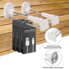 XCHTX Locking Pegboard Anti-Theft Security Hooks 7",Retail Display Deluxe Hook Locks with Magnet Key for Free, Display Cellphone Accessories, Exhibiton Products for Garage, Retail Shop 20pcs